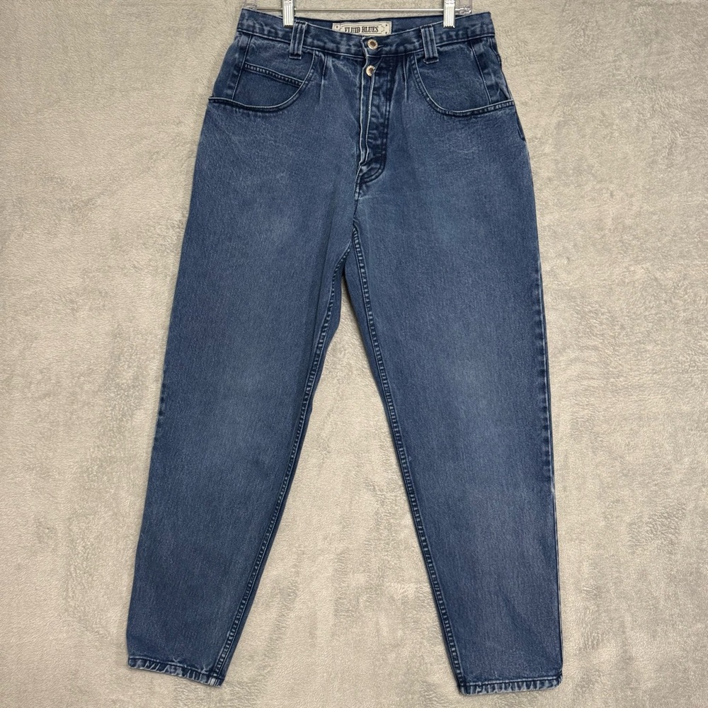 Fluid Blues VTG 90s Men’s Jeans 31 High Rise Tapered Blue Denim Mom Fit Made USA
